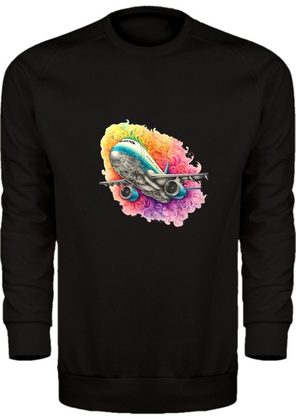 Yolcu Uçak Temalı Unisex Sweatshirt