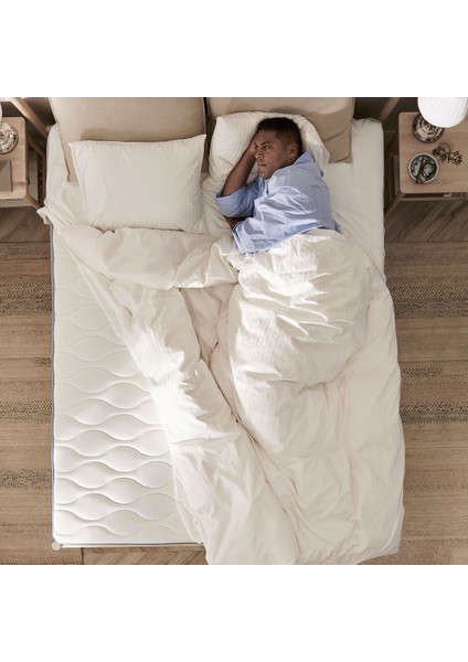 Tek Kişilik Yatak, Açık Mavi, 90X200 Cm, Sert fırsatları