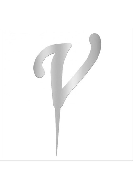 shop Gümüş Renkli Harf Pasta ve Kek Pleksi-V