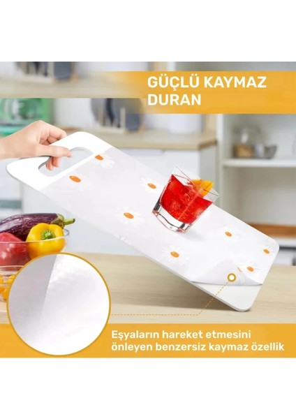 Mutfak Eva Shelf Liner Şeffaf Astar Kaymaz Dolap Içi Çekmece Örtüsü Papatya Desen Mat 45CMX10 Metre indirimleri