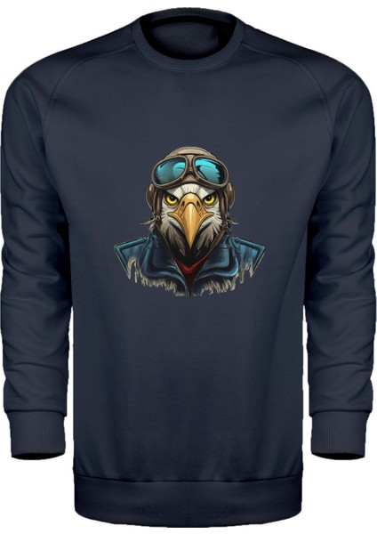 Kartal Pilot Silüeti Unisex Sweatshirt