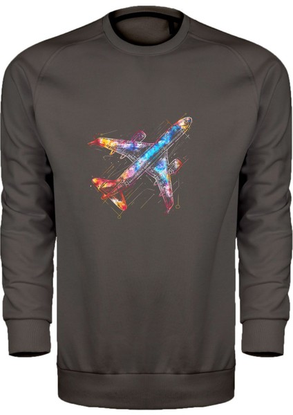Neon Yolcu Uçağı Unisex Sweatshirt