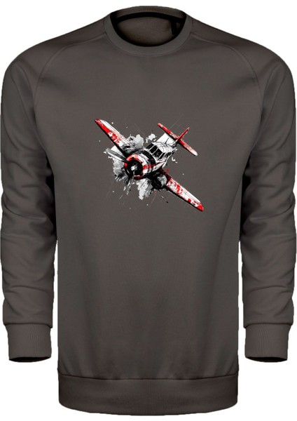 Uçak Temalı Unisex Sweatshirt
