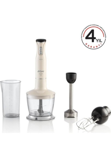 Mini Blender Seti, 1500W Güç, 4 Yıl Garanti, Şık Bej Renk Seçeneği