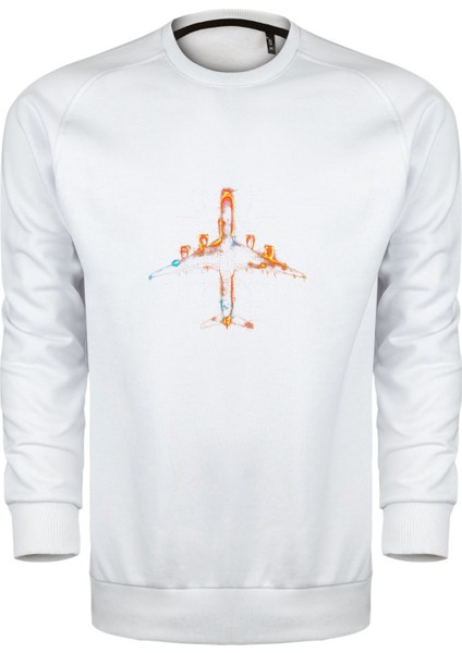 Neon Yolcu Uçağı Unisex Sweatshirt