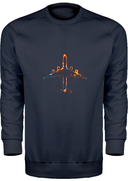Neon Yolcu Uçağı Unisex Sweatshirt