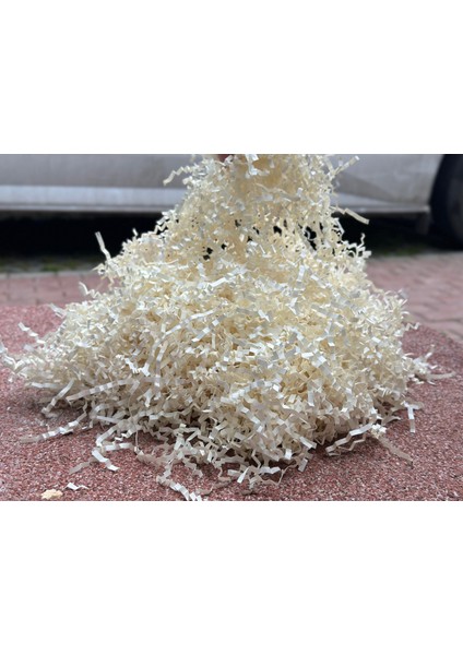 Krem 100 gr Kırpık Kağıt, Z Zigzag, Süs Hediye Kutu Dolgu Kağıt Kırpık Kutu Içi Süsleme