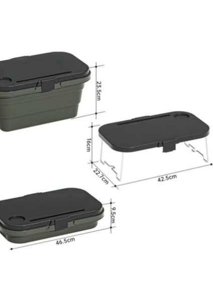 Çok Amaçlı, Kesme Tahtalı ve Masaya Dönüşen - Katlanabilir Piknik Sepeti Gri fırsatları