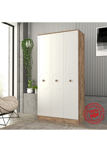 Luna 3 Kapaklı Bazalı Gardırop Tamamı Mdf indirimleri