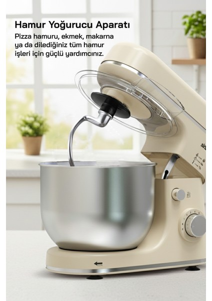 1300W 6l Stand Mikser Bej, Pratik ve Güçlü Mutfak Yardımcısi indirimleri