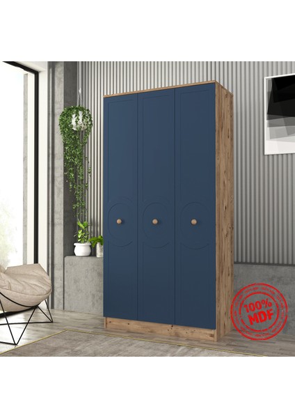 Luna 3 Kapaklı Bazalı Gardırop Tamamı Mdf indirimleri