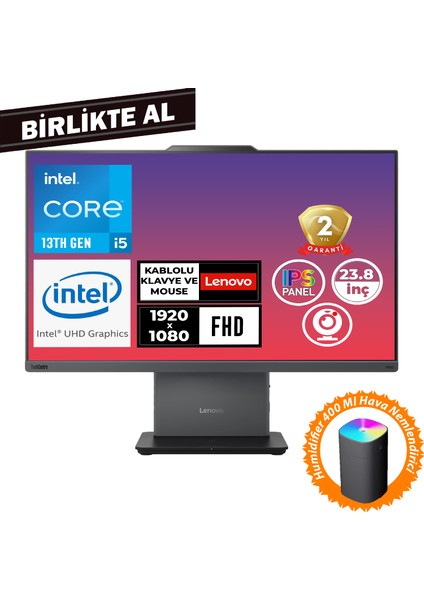 Thinkcentre Neo 50A G5 I5-13420H 32GB 512GB SSD 23.8" Fdos + Hava Nemlendirici 12SC002WTR 032
