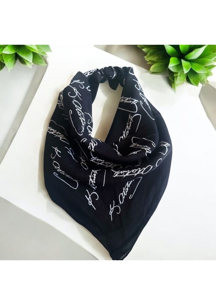 Atatürk Imzalı Siyah Unisex %100 Koton Bandana 23 NISAN,29EKIM fırsatları