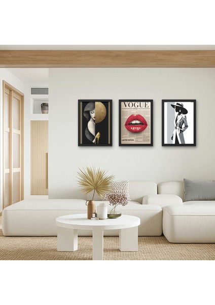 3'lü Set Aşk Temalı Siyah Beyaz Dekoratif Ahşap Tablo Sevgili Bisiklet Nostalji Duvar Dekoru