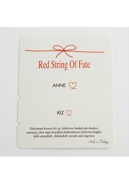 shop 2li Anne Kız Yazılı Bileklik Kartı 200 Adet-Beyaz