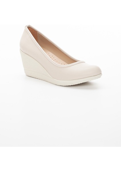 Dolgu Taban Suni Deri Ortopedik Ten Kadın Dolgu Topuklu Ayakkabı fırsatları