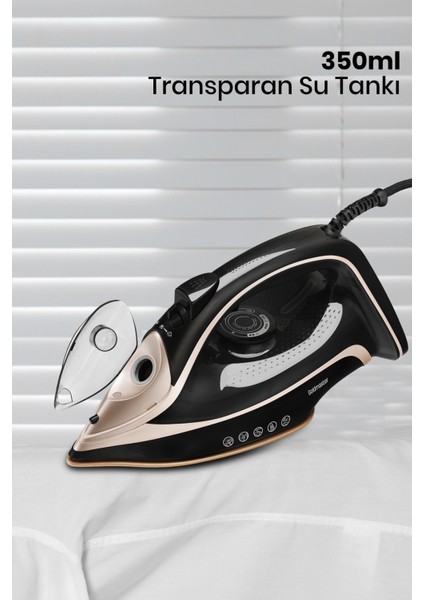 3200W Seramik Tabalı Buharlı Ütü, Kireç ve Damlama Önleyici, 3m Kablo, Hafif ve Etkili