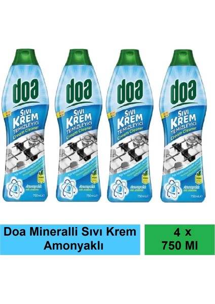 Sıvı Krem Amonyaklı Temizleyici 750 ml Vegan x 4 Adet