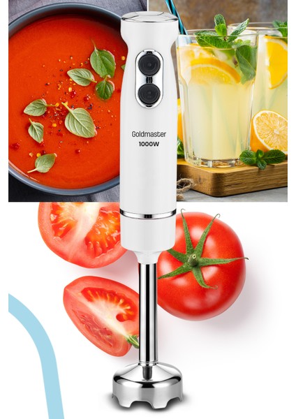 Güçlü 1000W Paslanmaz Çelik 4 Bıçaklı Turbo El Blender, Hız Ayarlı modelleri