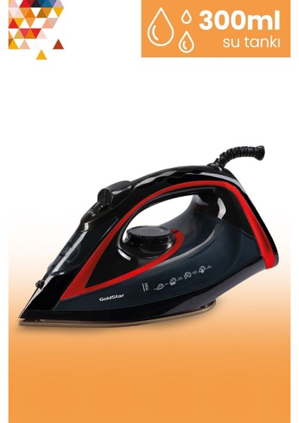 2400W Seramik Tabanlı Buharlı Ütü, 170 Gr, Kırmızı ve Siyah Seçeneği fiyatları