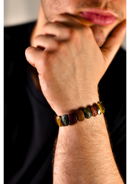 Kaplangözü Multi Özel Kesim Doğal Taş Unisex Bileklik modelleri