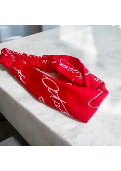 Atatürk Imzalı Kırmızı Renk %100 Koton Arkası Lastikli Saç Bandı 23 Nisan Bandana modelleri