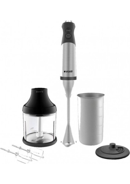 K 1280 El Blender Seti 750 W + Inox Gövde Çelik Blender Gri