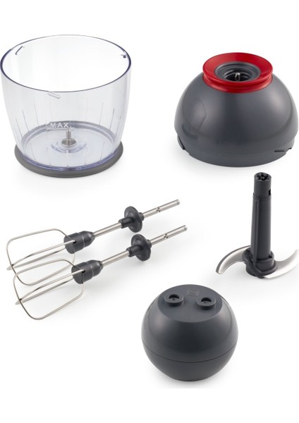 Kırmızı El Blender Seti, Güçlü ve Çok Amaçlı, Pratik ve Şık Tasarım