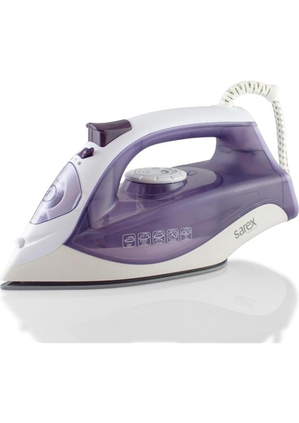 Mor Renkli Güçlü ve Pratik Buharlı Ütü, Hızlı ve Etkili Kullanım Sağlar.