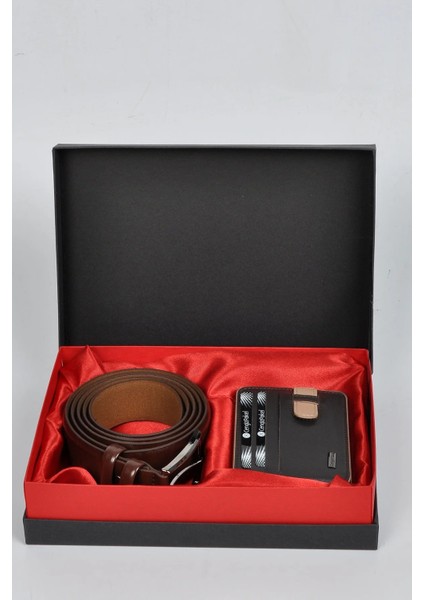 Kişiye Özel Hakiki Deri Kumaş Kemer - Kartlık Seti modelleri