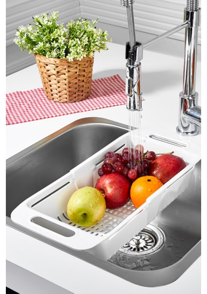 Sürgülü Ayarlanabilir Pratik Lavabo Süzgeci, Uzun Kısa Ayarlı Evye, Meyve Sebze Salata Yıkama fiyatları