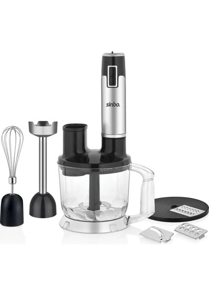 Gri El Blender Seti, 4 Adet, Pratik ve Şık Mutfak Gereci