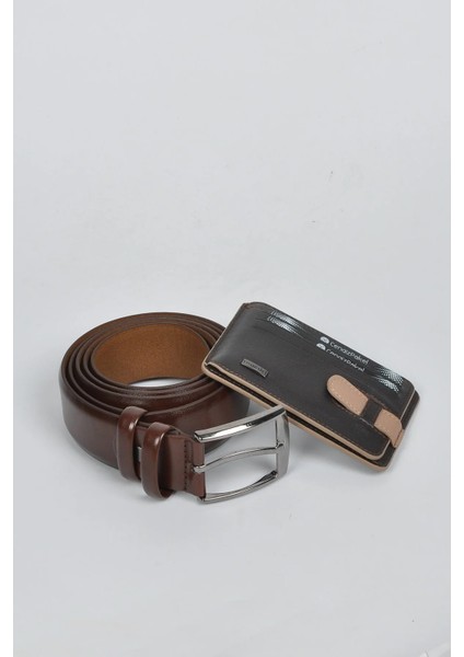 Kişiye Özel Hakiki Deri Kumaş Kemer - Kartlık Seti fırsatları