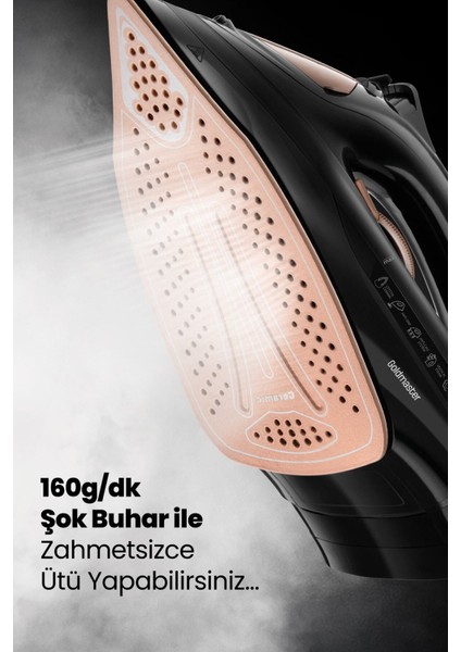 Güçlü 2200W Nano Seramik Tabanlı Buharlı Ütü, Geniş Su Tankı ve 160G Etkili Buhar fiyatları