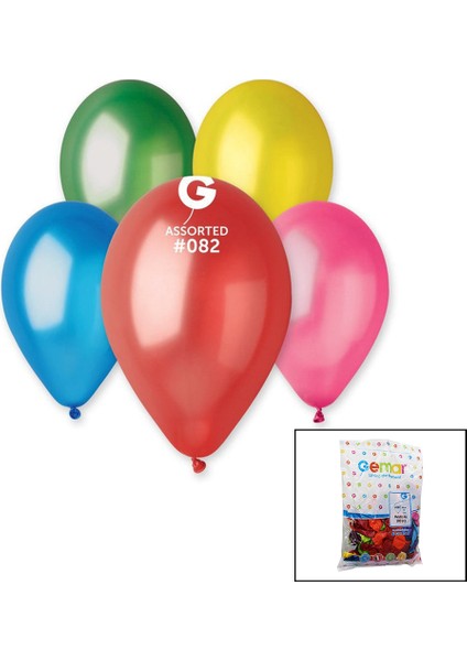 GM-110-82 Metalik - Karışık Balon 11&apos;&apos; - 28CM - 100 Parça (5313)