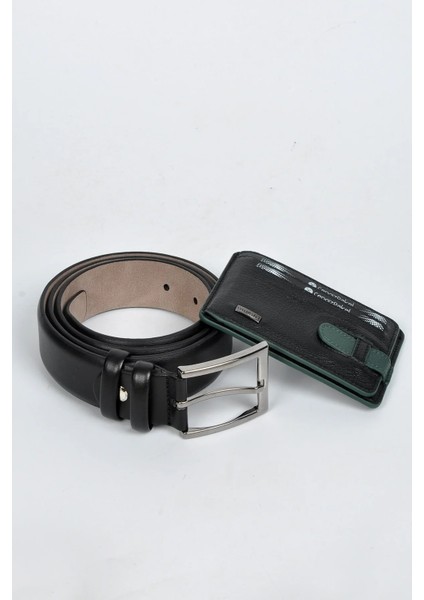 Kişiye Özel Hakiki Deri Kumaş Kemer - Kartlık Seti fırsatları