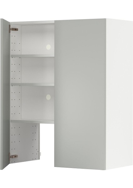 Aspiratör Dolabı, Havstorp Açık Gri, 80X100 Cm, 2 Kapaklı
