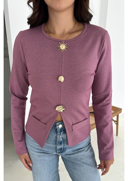 Kadın Düğme Detaylı Cepli Bluz – Karakterli & Modern Stil indirimleri