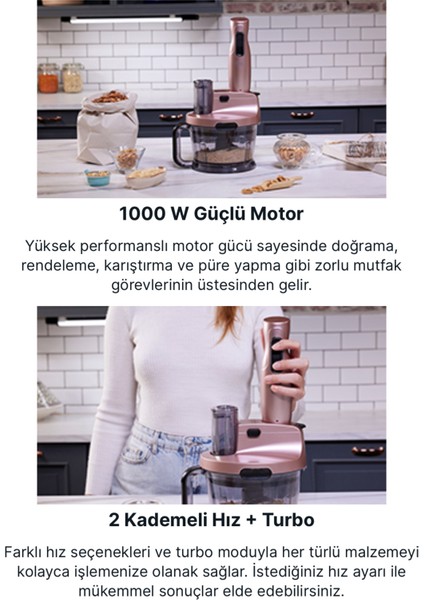 Parlak Altın Renkli 1000 W Çok Amaçlı Mutfak Robotu ve Buz Kırma Seti indirimleri