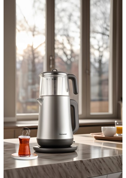 Bordo Inox Çay Makinesi - Şık ve Kullanışlı Çay Demleme Cihazı