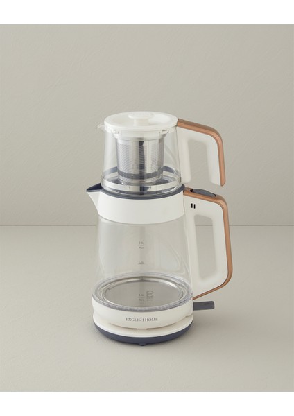 Cam Çay Makinesi ve Kettle Beyaz-Bakır, Şık ve Pratik Kullanım Sağlar. modelleri