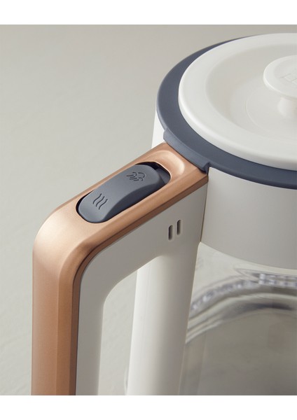 Cam Çay Makinesi ve Kettle Beyaz-Bakır, Şık ve Pratik Kullanım Sağlar. indirimleri