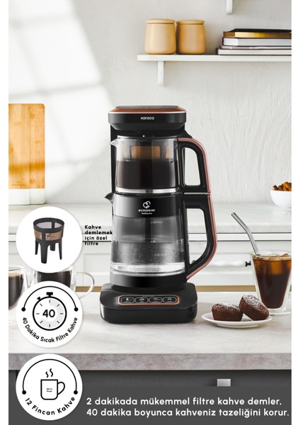 Konuşan 4'ü Bir Arada Cam Çay Makinesi, Rosegold, Şık ve Kullanışlı Tasarım fırsatları