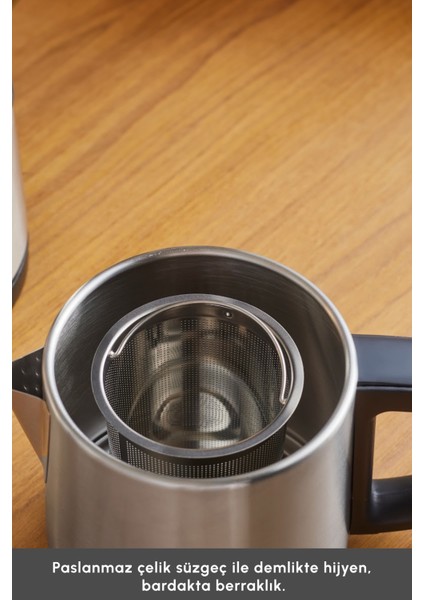 Paslanmaz Çelik 2'si 1 Arada Çay ve Su Isıtıcı, Şık ve Fonksiyonel Tasarım modelleri