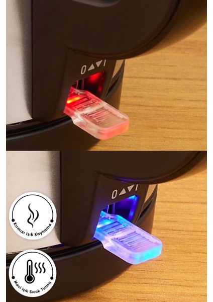 Paslanmaz Çelik 2'si 1 Arada Çay ve Su Isıtıcı, Şık ve Fonksiyonel Tasarım