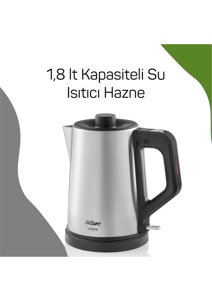 Şık Inox Çay Makinesi 1800W, Hızlı ve Kolay Demleme Özelliği