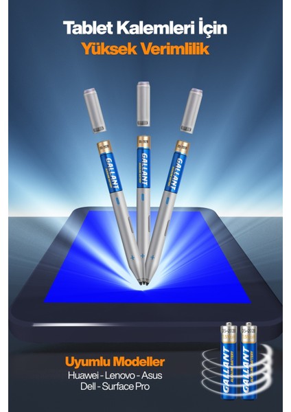 🔋 Alkalin Aaaa 1.5V Pil – 2’li Paket Tablet Kalem Pili (4A) | Tüm Tablet Kalemleriyle Uyumlu 🔋
