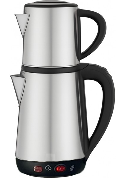 Elektrikli Çay Makinesi Çelik Çaydanlık Takımı 1800W, Pratik ve Şık Kullanım