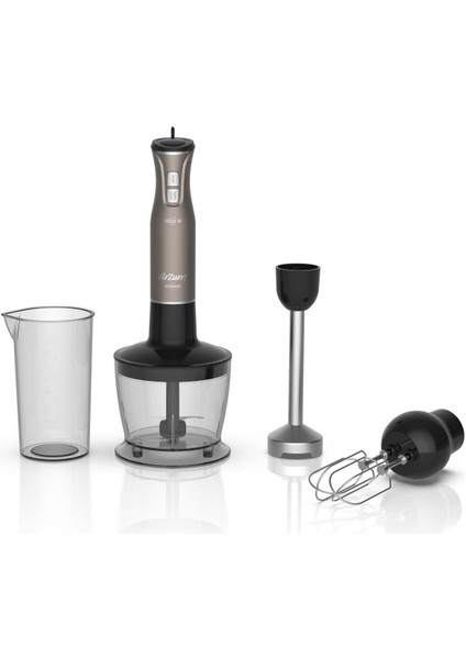 1500 Watt El Blender Seti, Toprak Renk, Güçlü ve Şık Mutfak Aleti
