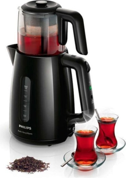 1700W Çay Makinesi, 1,9 Lt Su Isıtıcısı, Otomatik Sıcak Tutma, Siyah